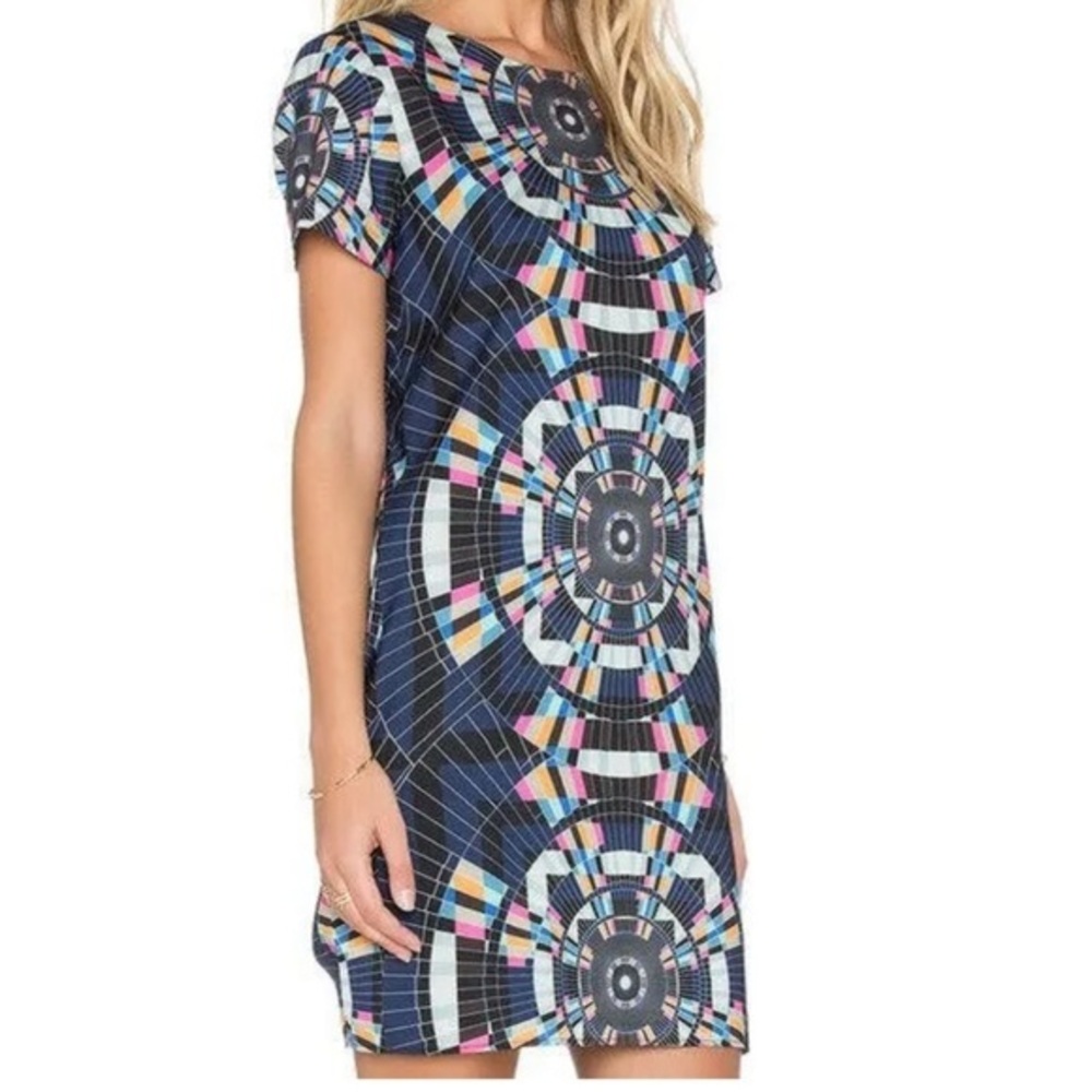 Mara Hoffman Navy Geometric Circles shift dress XS Sm